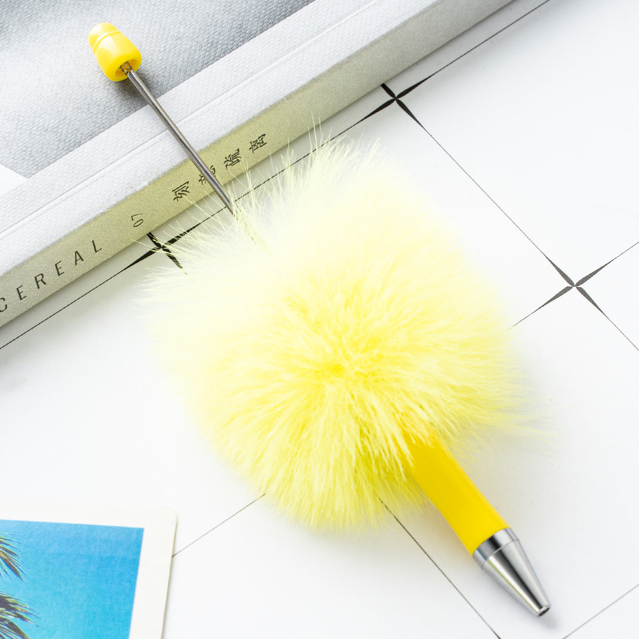 Wholesale Beadable Pens DIY Pompom Beadable Pen